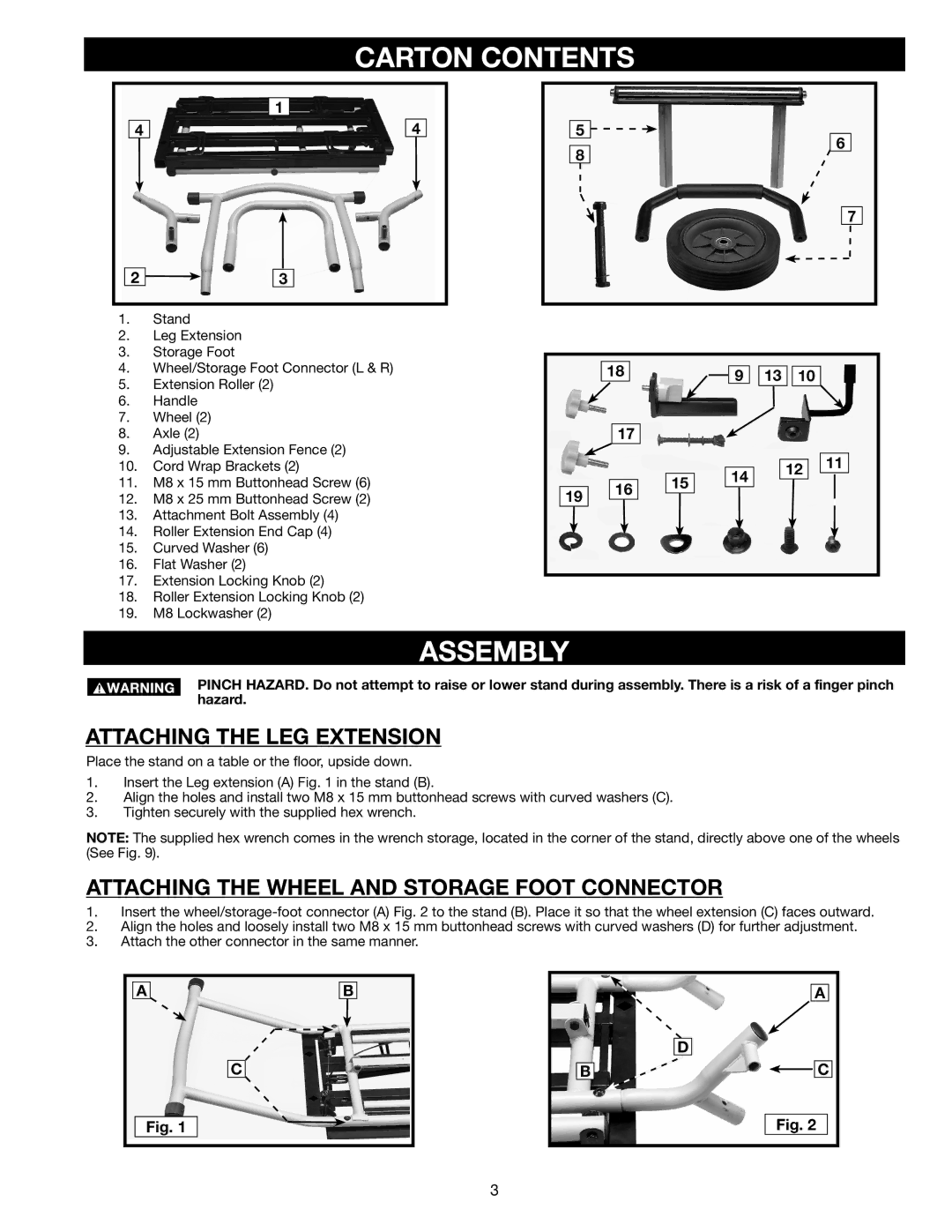 Delta 36-136 instruction manual Carton Contents 