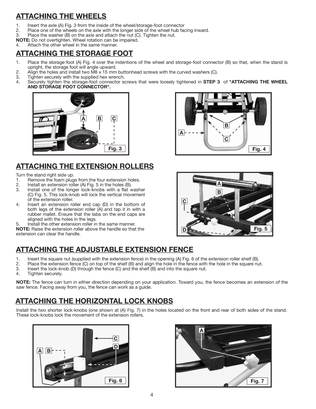 Delta 36-136 instruction manual Attaching the wheelS 