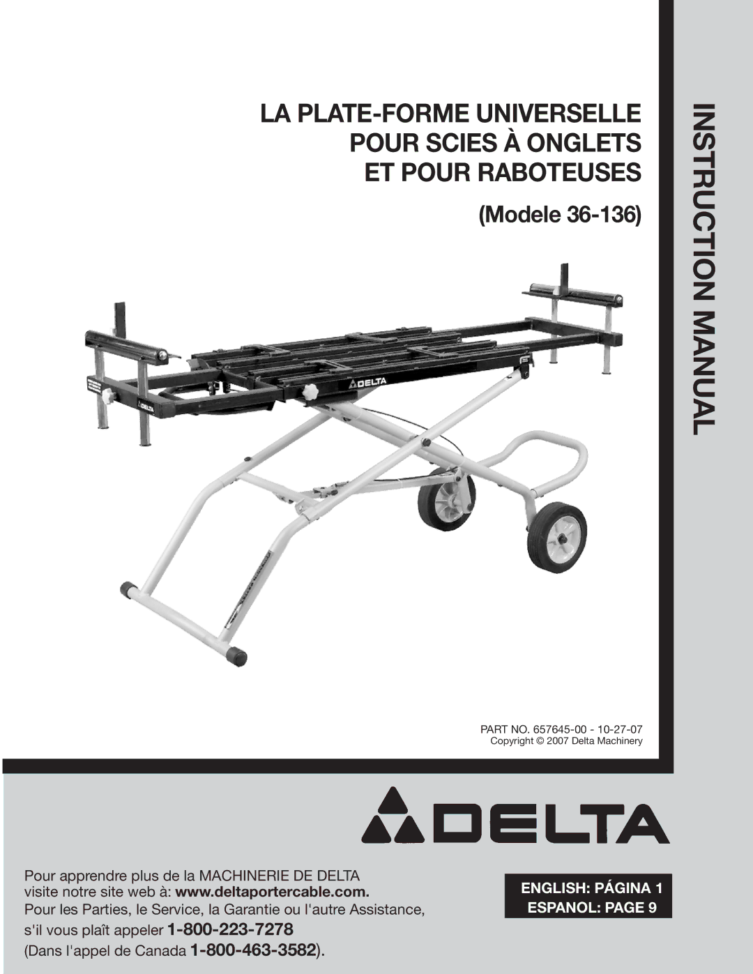 Delta 36-136 instruction manual Modele 