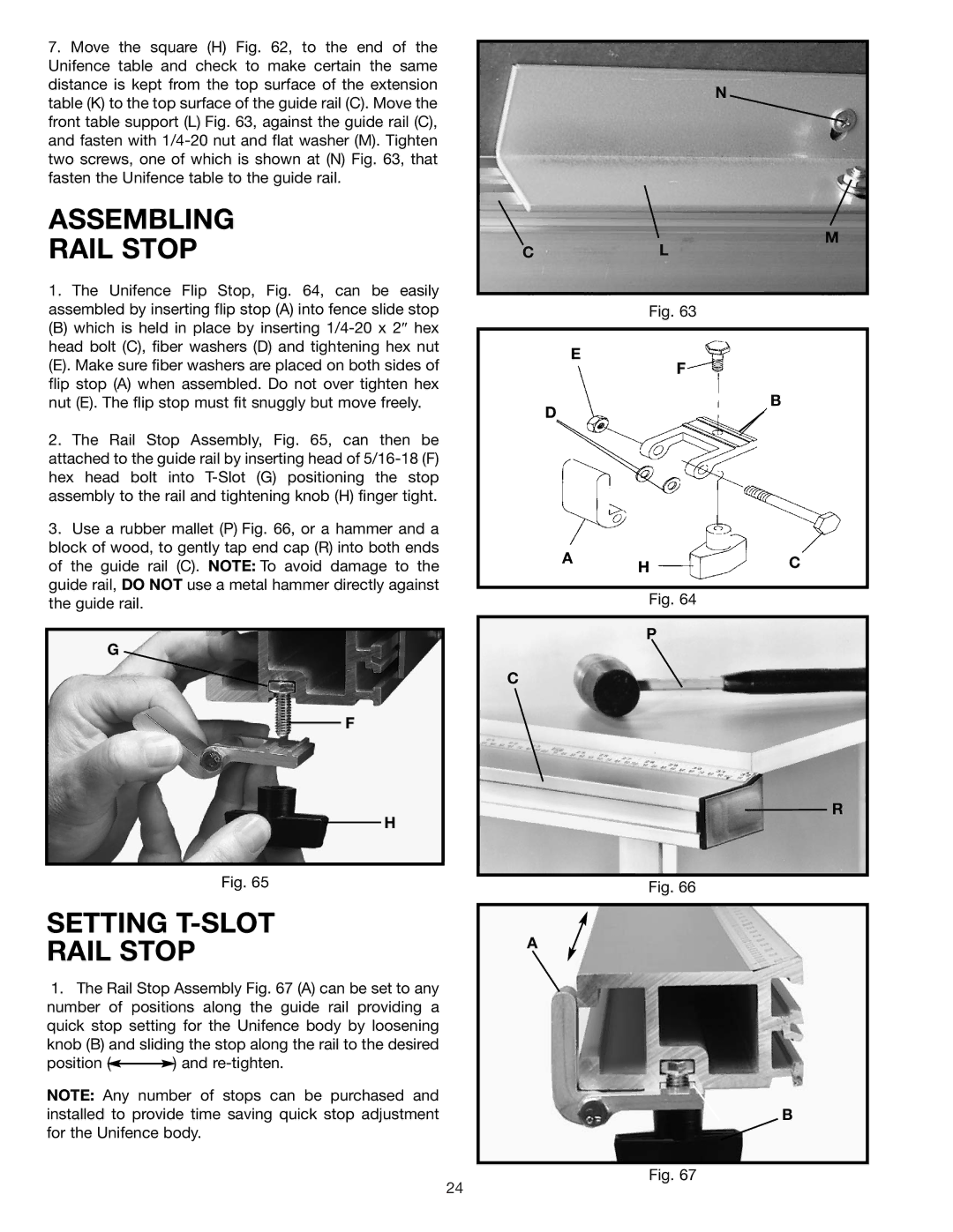 Delta 36-426 instruction manual Assembling Rail Stop, Setting T-SLOT Rail Stop 