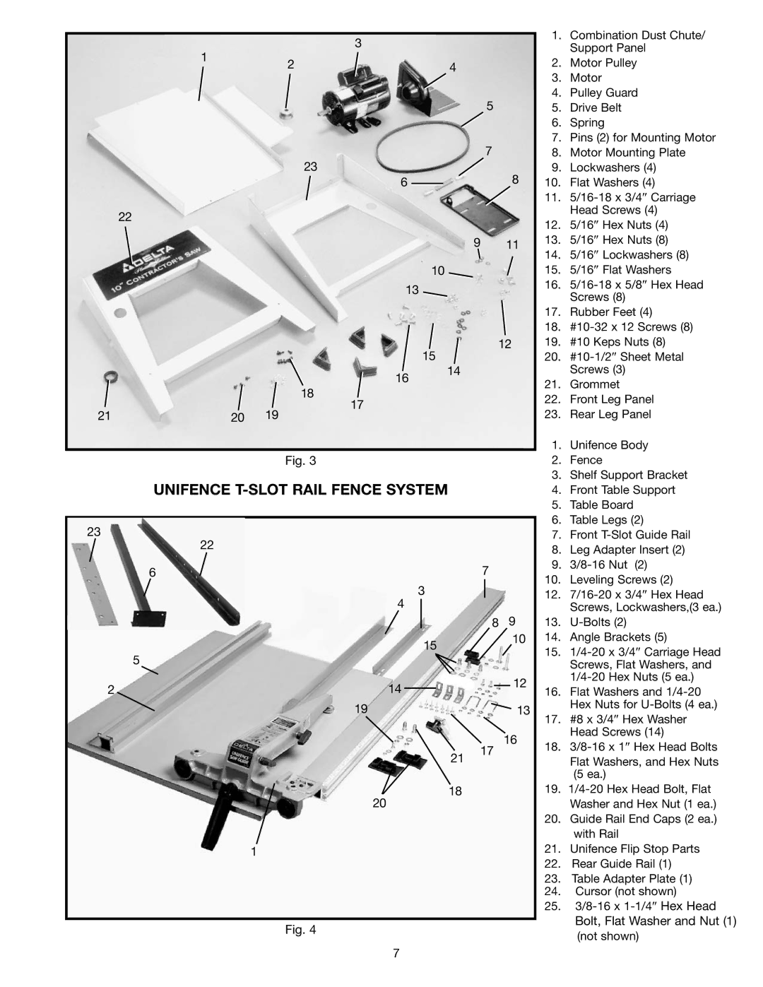 Delta 36-426 instruction manual Unifence T-SLOT Rail Fence System 