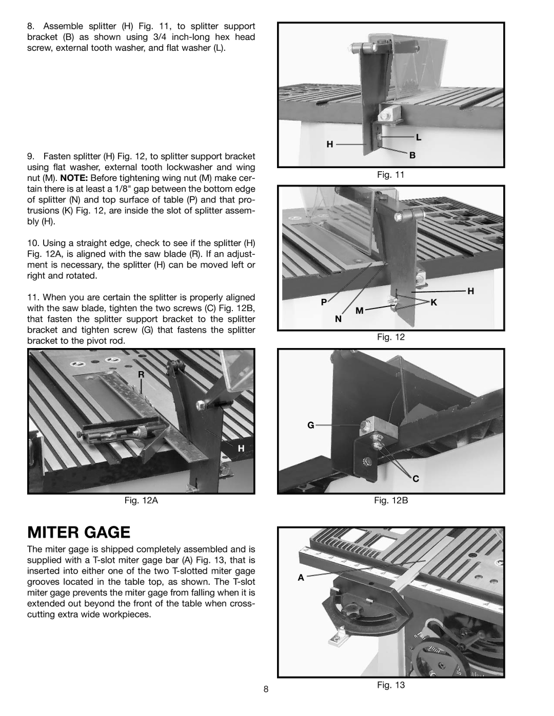 Delta 36-545, 36-540 instruction manual Miter Gage 