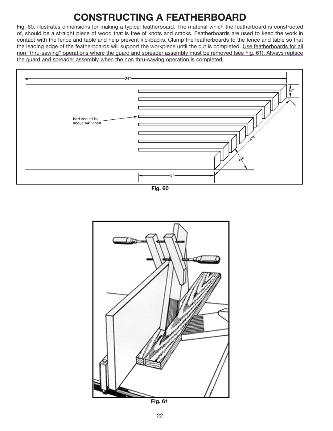 Delta 36-560 w/stand), 36-550 instruction manual Constructing a Featherboard 