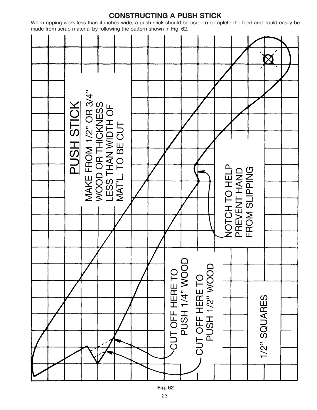 Delta 36-550, 36-560 w/stand) instruction manual Pushstick 