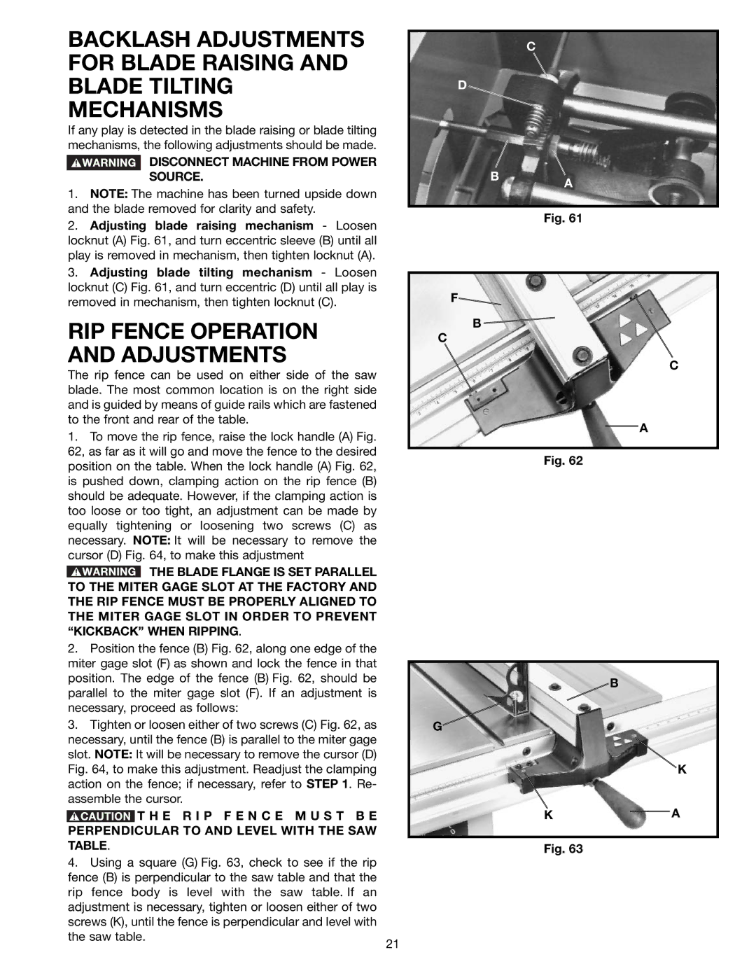 Delta 36-650 instruction manual RIP Fence Operation and Adjustments 