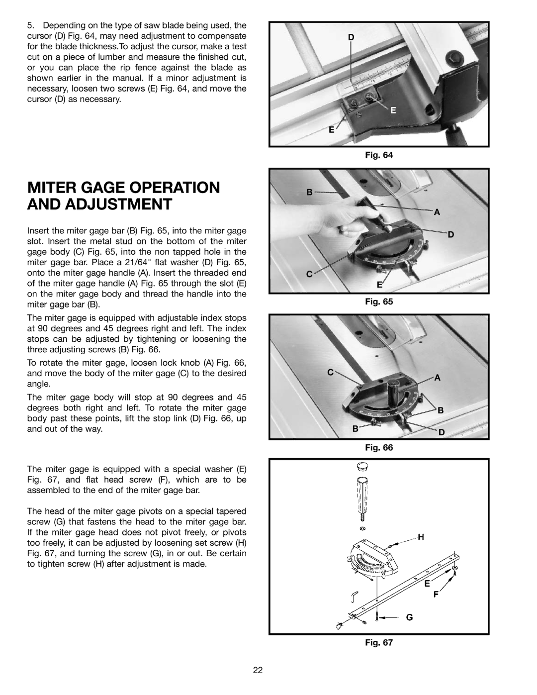 Delta 36-650 instruction manual Miter Gage Operation and Adjustment 