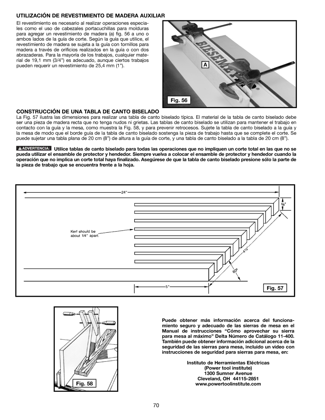 Delta 36-714B Utilización DE Revestimiento DE Madera Auxiliar, Construcción DE UNA Tabla DE Canto Biselado 