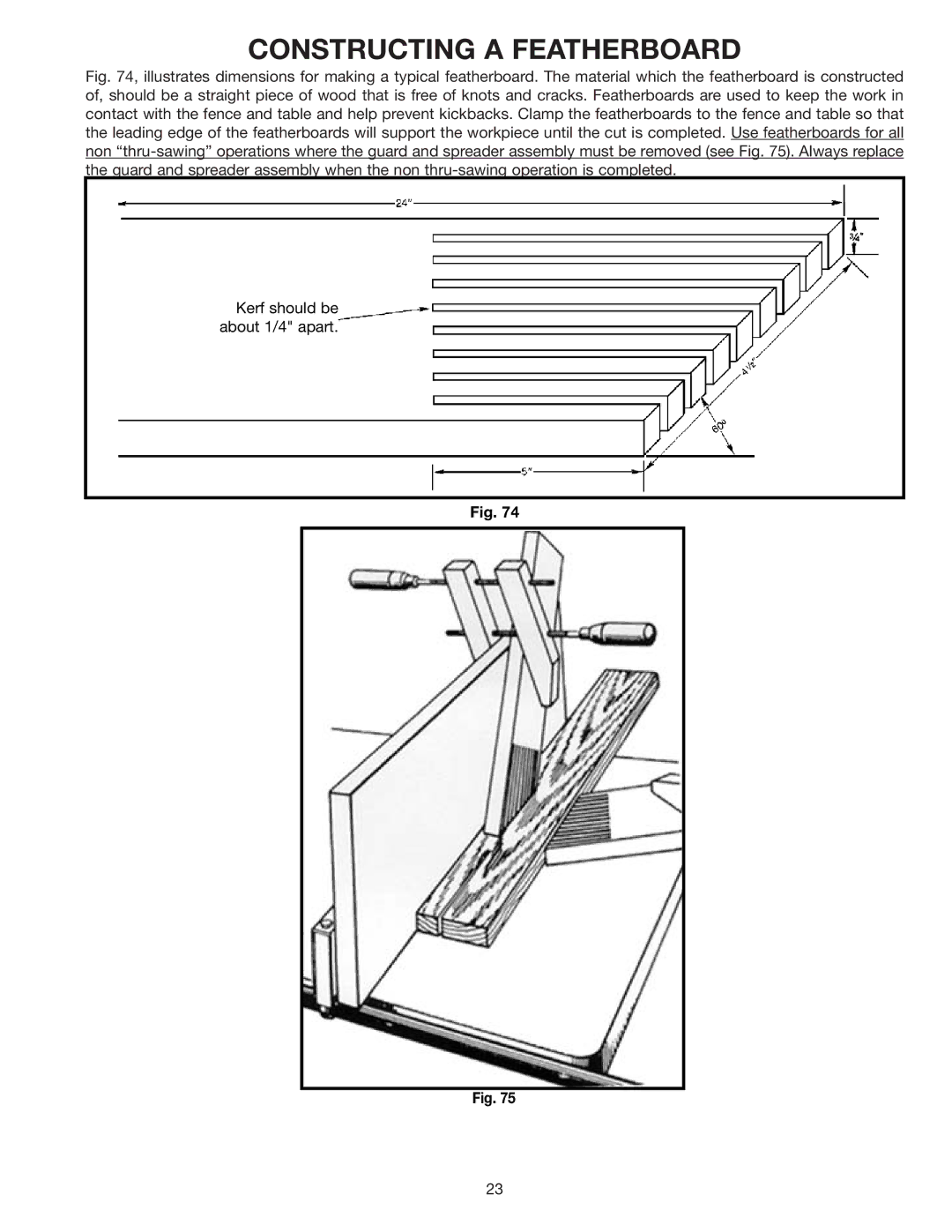 Delta 34-801, 36-812, 34-814, 34-806 instruction manual Constructing a Featherboard 