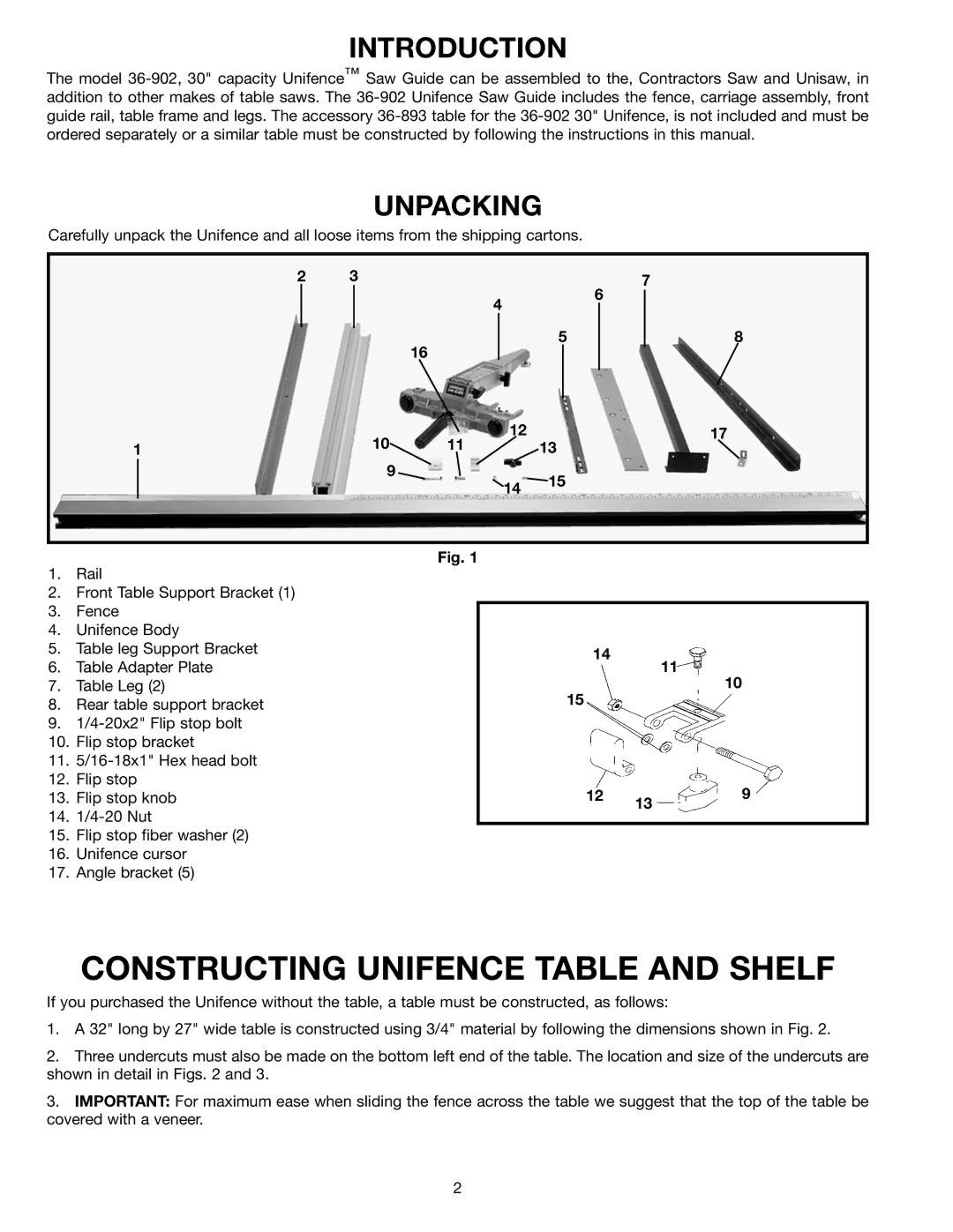 Delta 36-902 instruction manual Introduction, Unpacking 