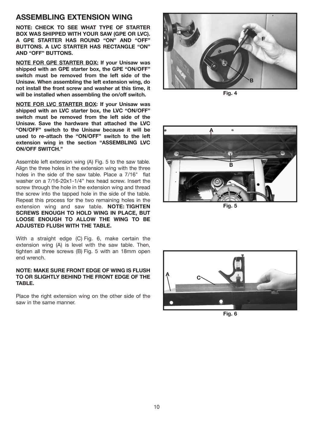 Delta 36-953 instruction manual Assembling Extension Wing 