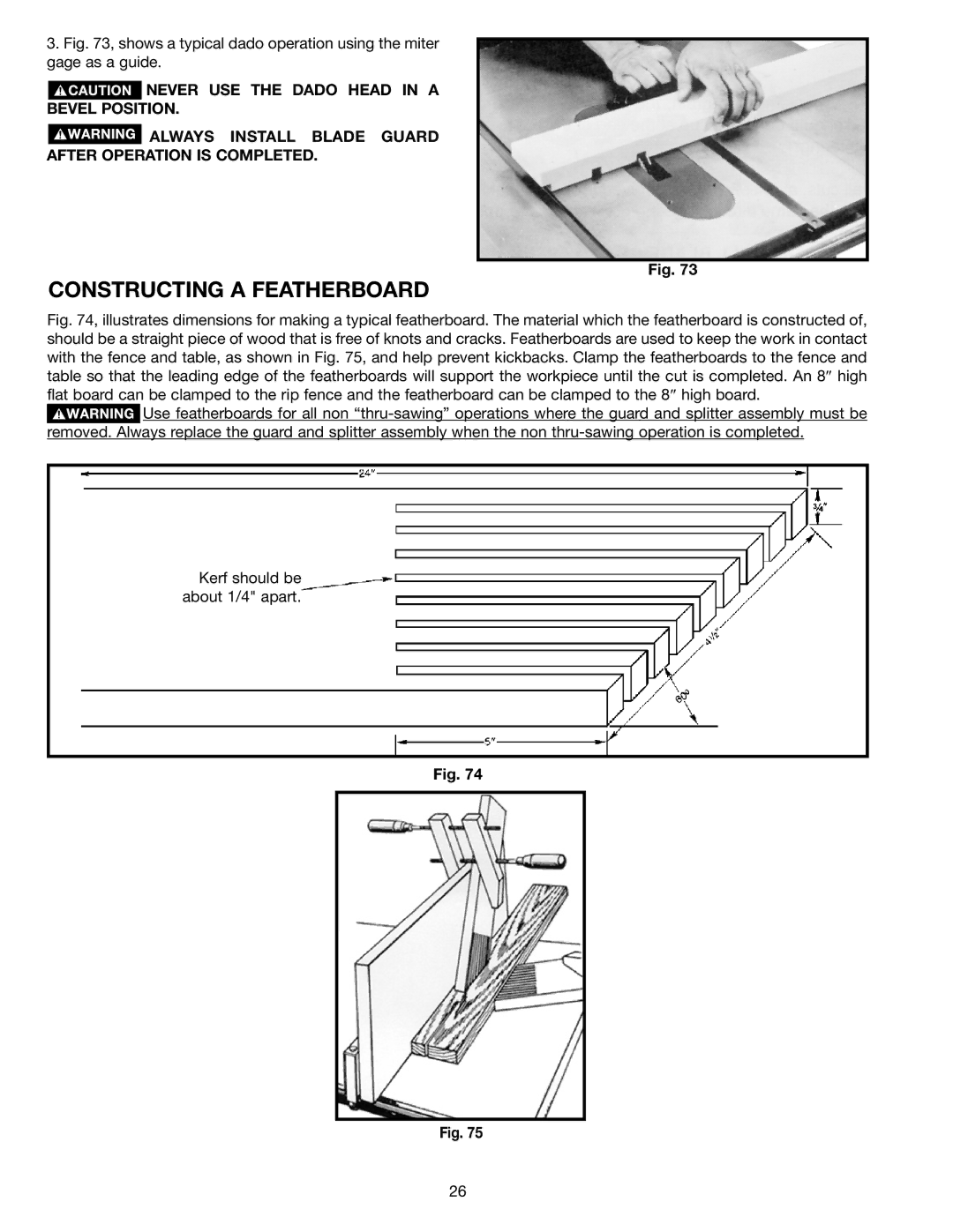 Delta 36-953 instruction manual Constructing a Featherboard 