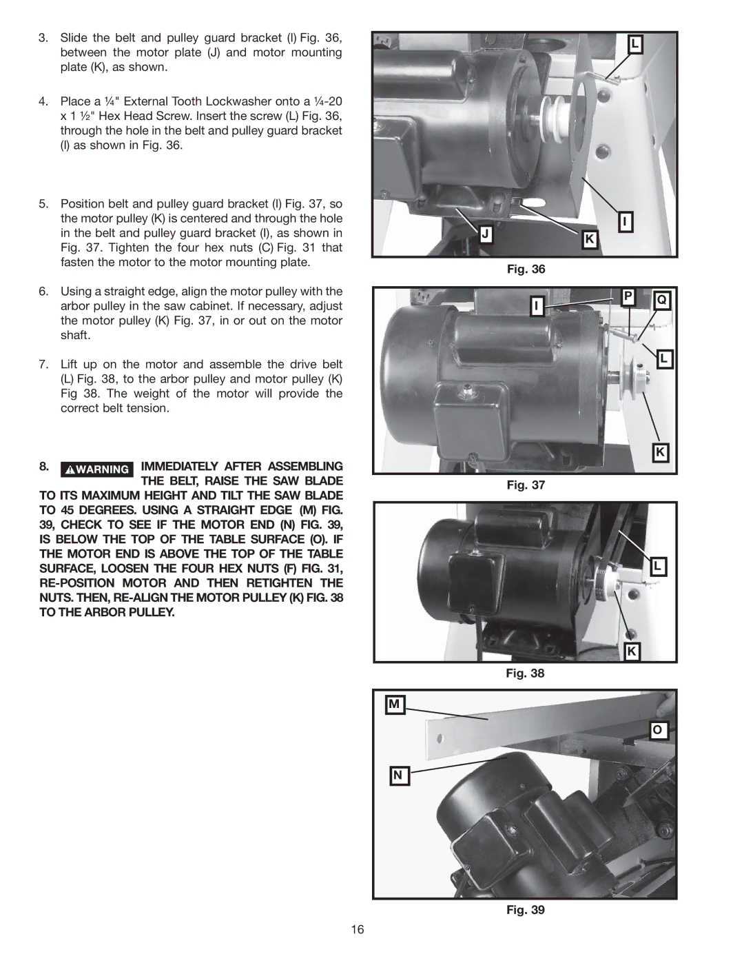 Delta 36-978 instruction manual To the Arbor Pulley 