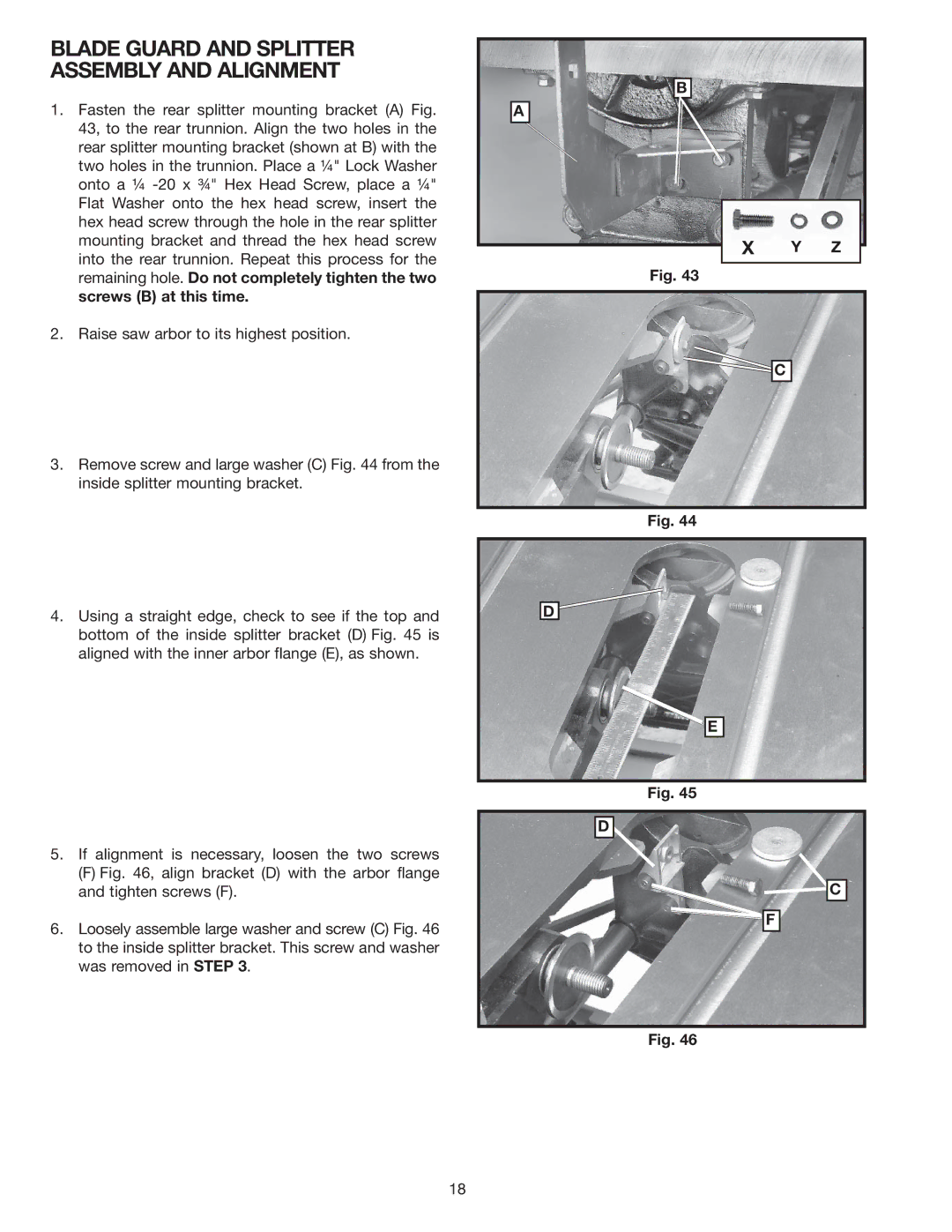 Delta 36-978 instruction manual Blade Guard and Splitter Assembly and Alignment 