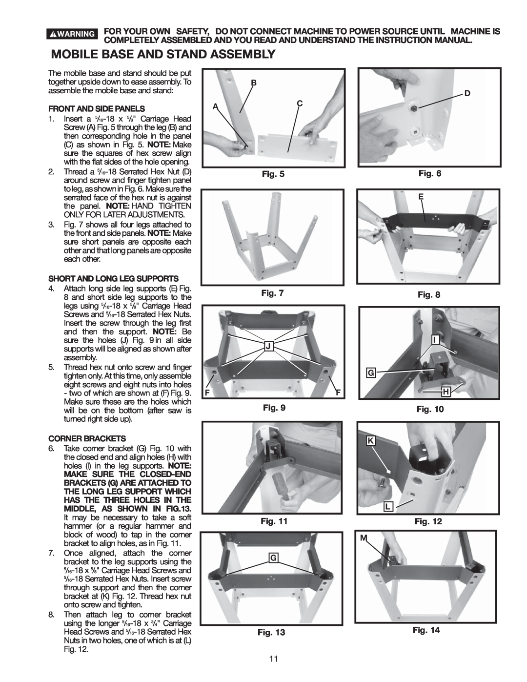 Delta 36-978 instruction manual Mobile Base And Stand Assembly 