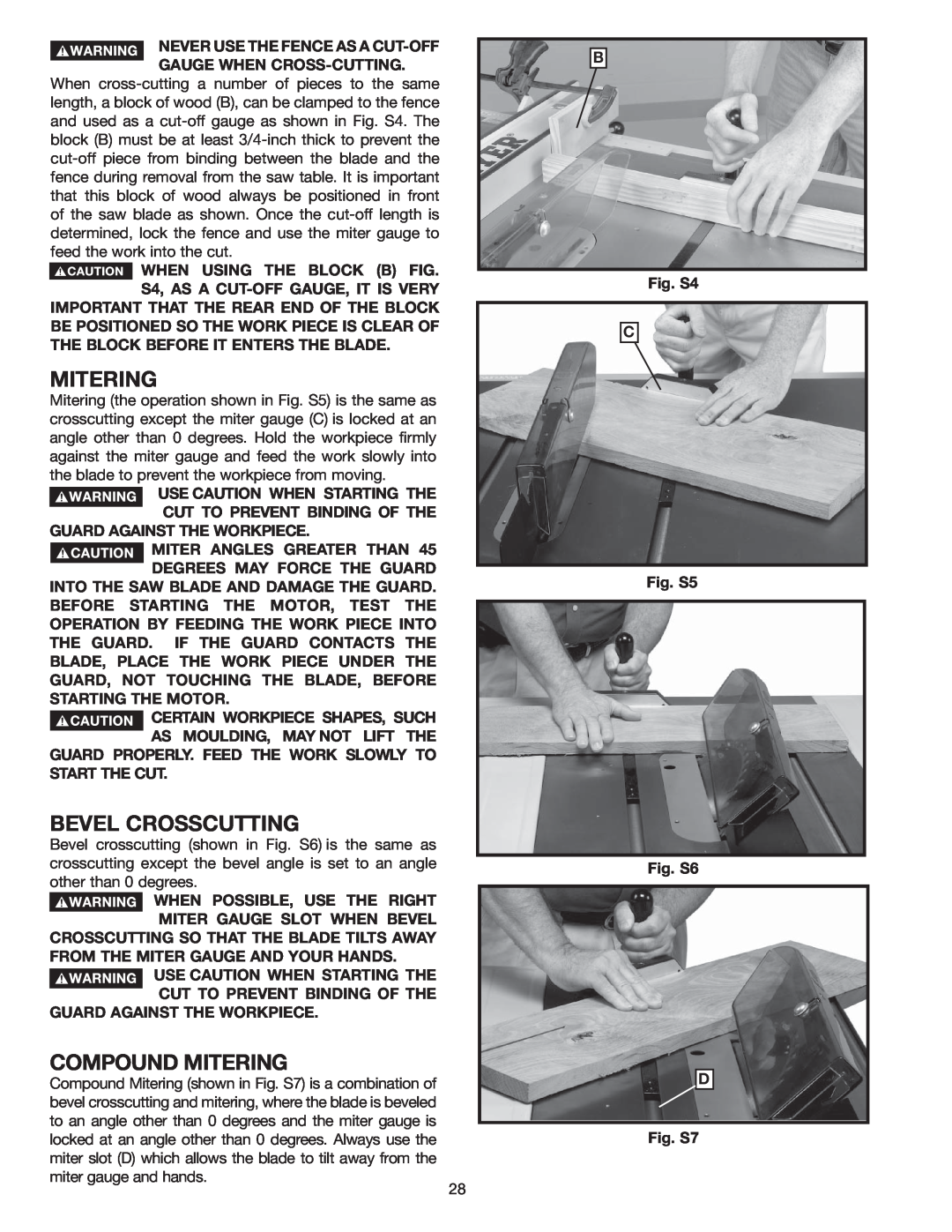 Delta 36-978 instruction manual Bevel Crosscutting, Compound Mitering 