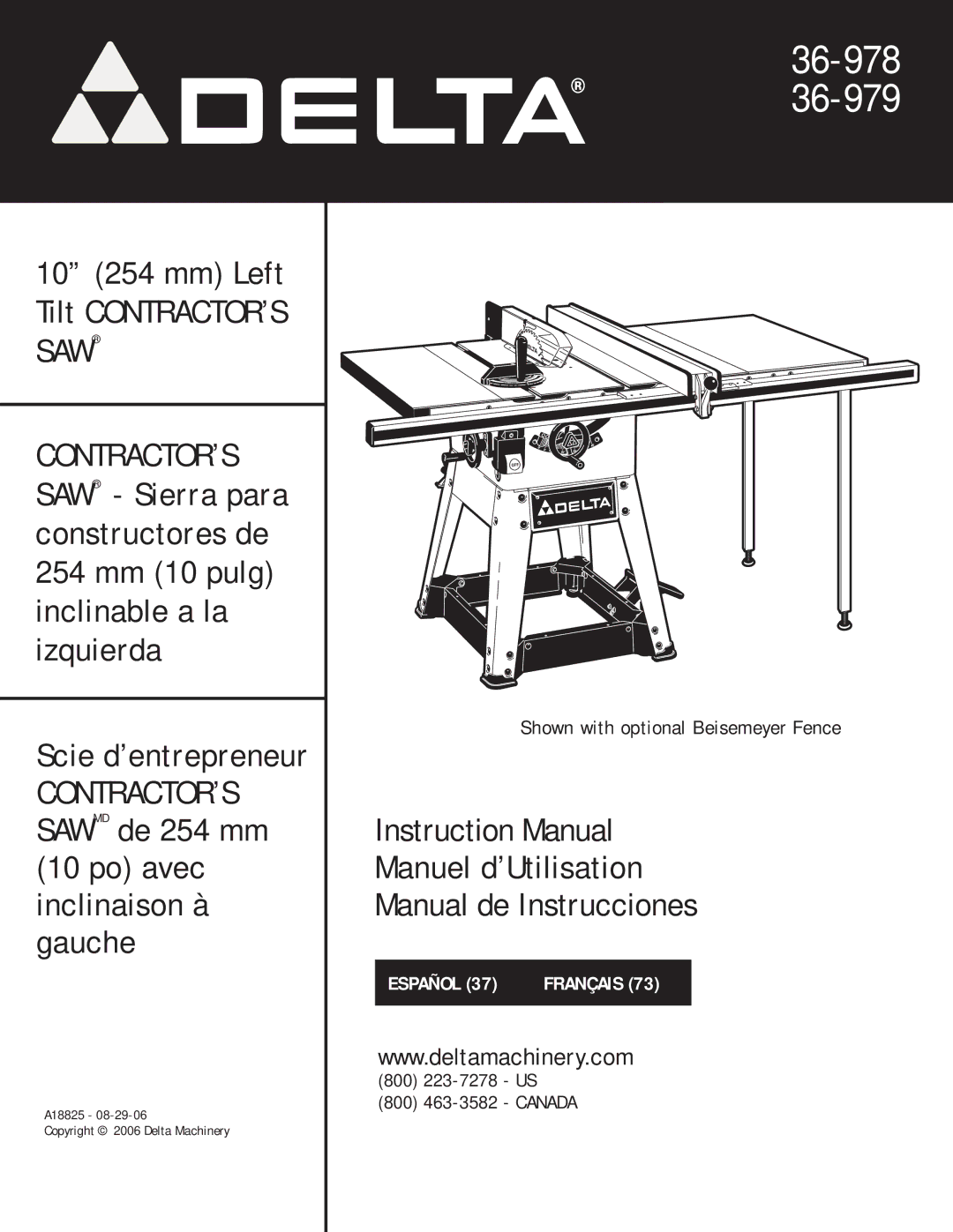 Delta 36-978, 36-979 instruction manual Contractors36Saw-979 