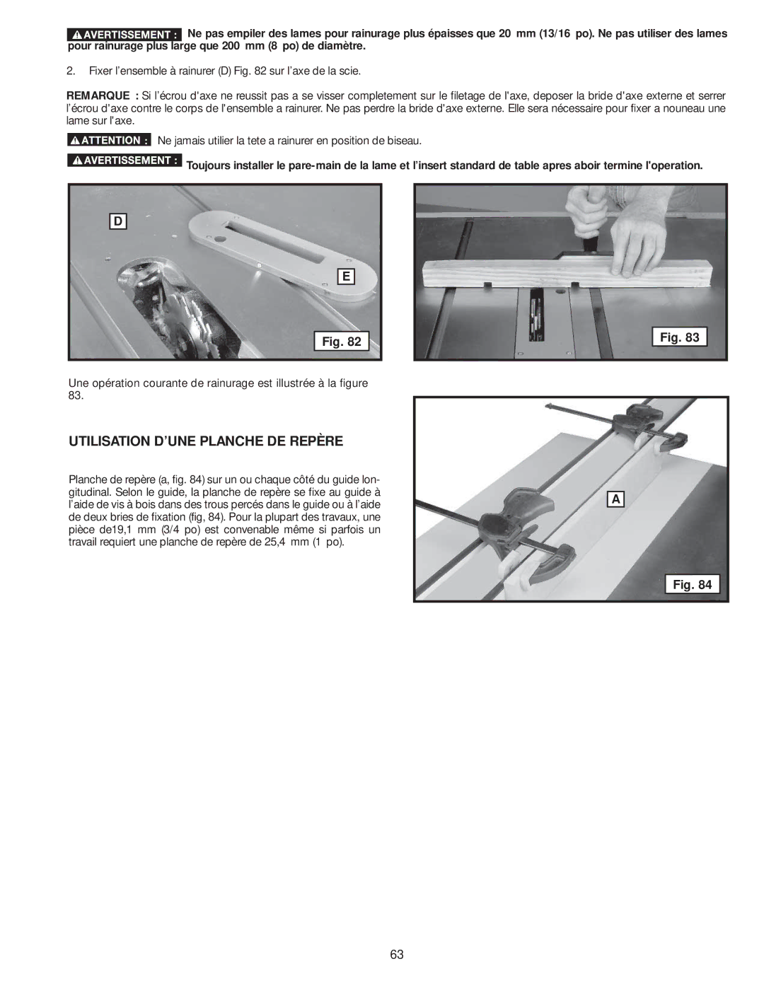 Delta 36-978, 36-979 instruction manual Utilisation D’UNE Planche DE Repère 