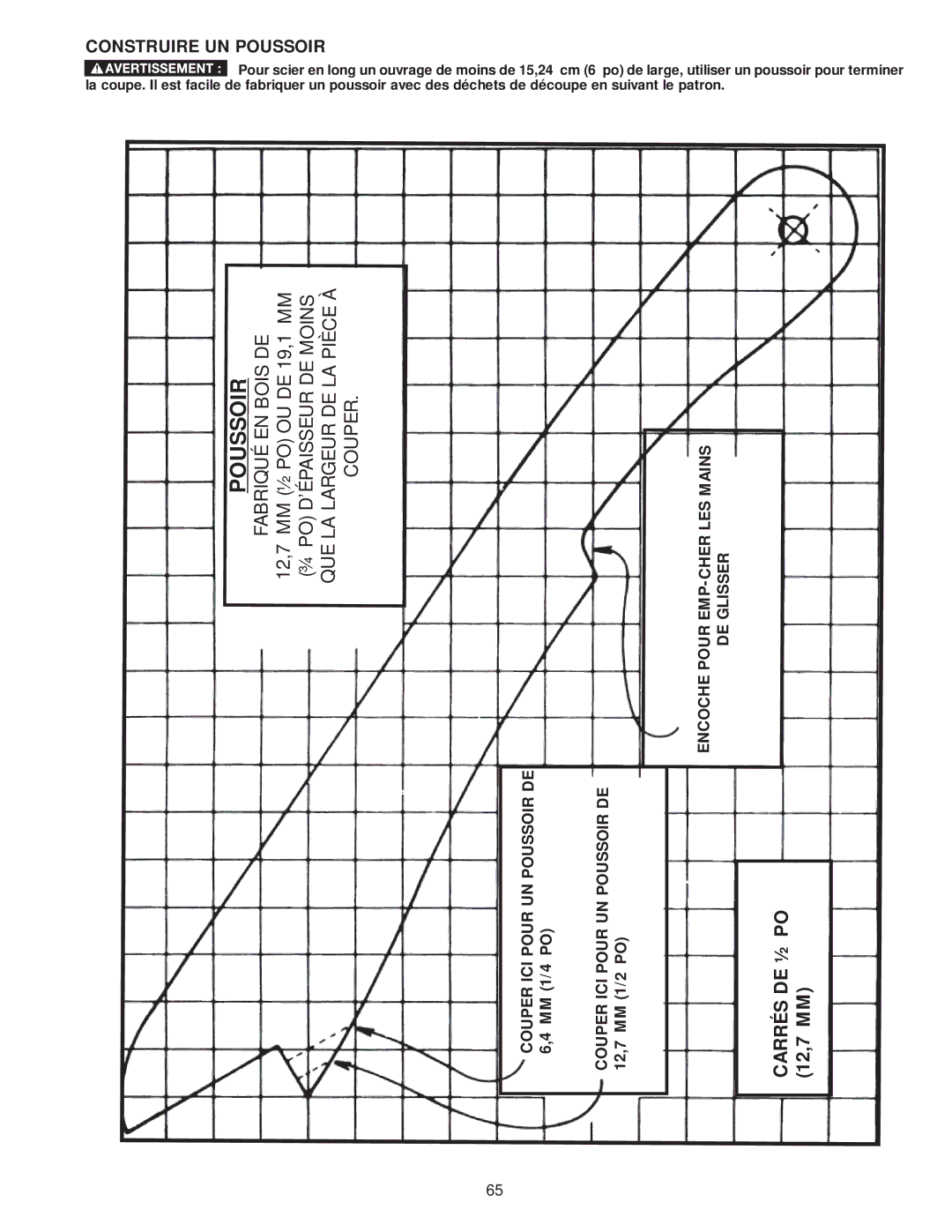 Delta 36-978, 36-979 instruction manual Construire UN Poussoir 