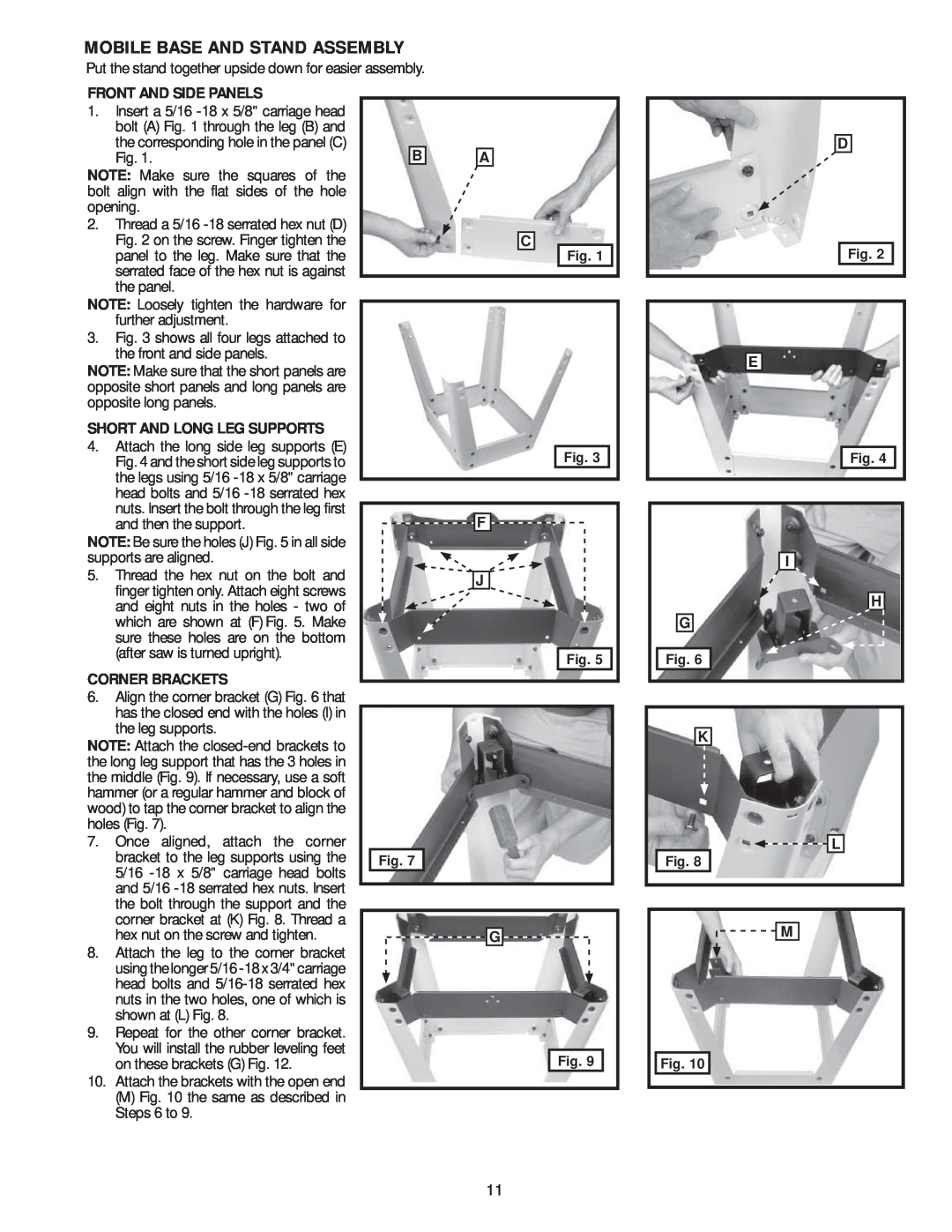 Delta 36-978, 36-979 instruction manual Mobile Base And Stand Assembly 