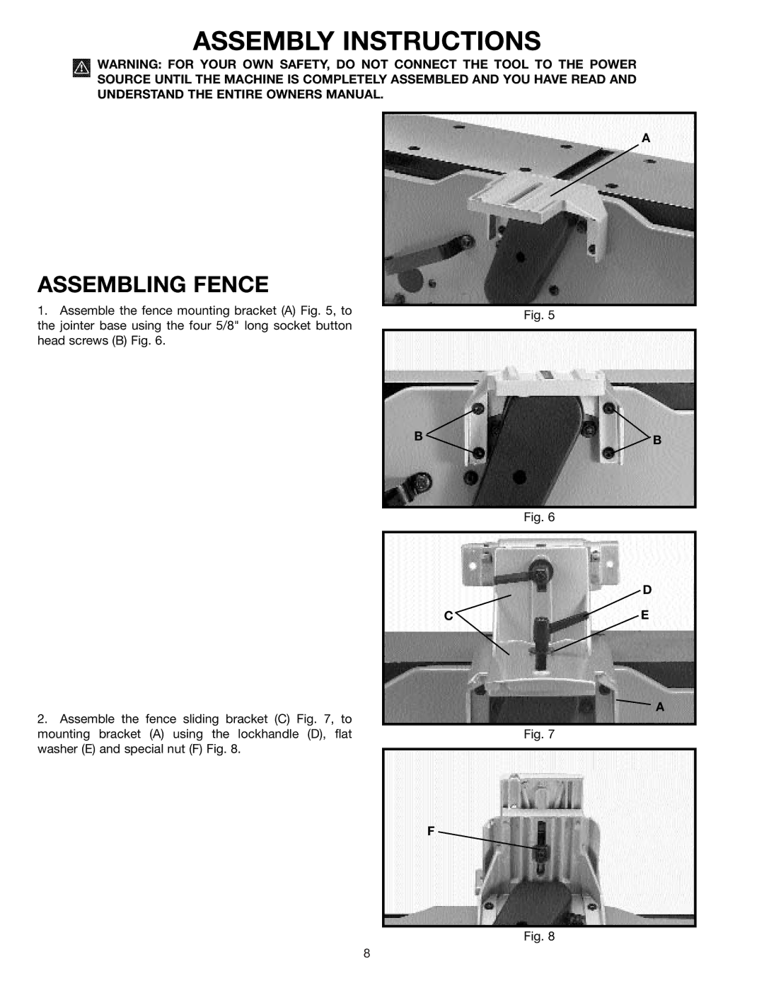 Delta 37-070 instruction manual Assembly Instructions, Assembling Fence 