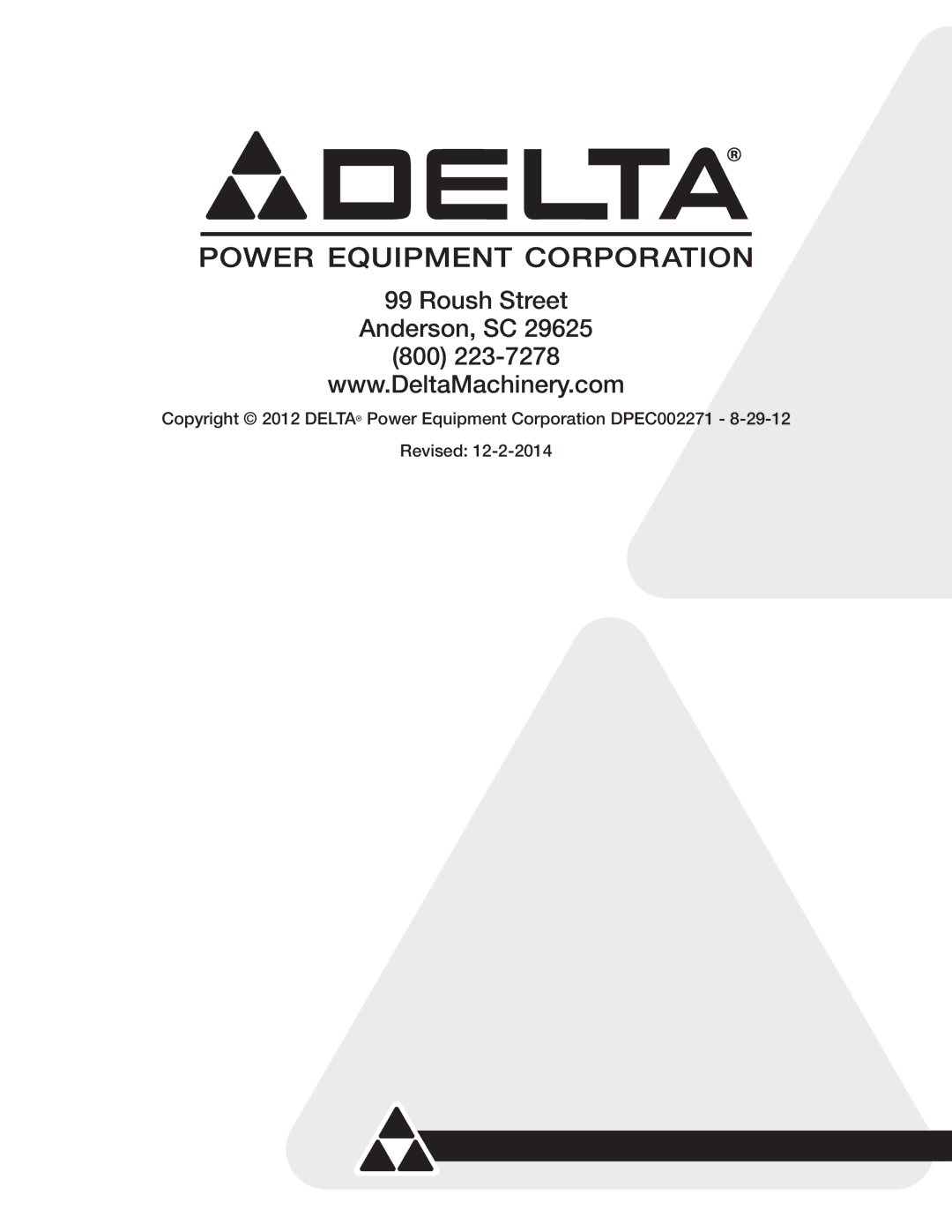 Delta 37-071 instruction manual Roush Street Anderson, SC 800 