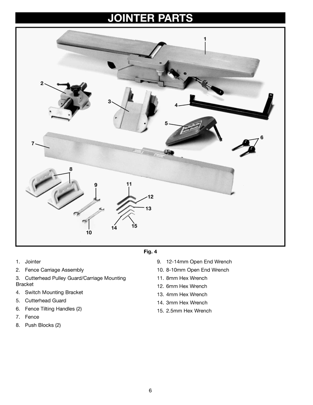 Delta 37-275X, 37-195 instruction manual Jointer Parts 