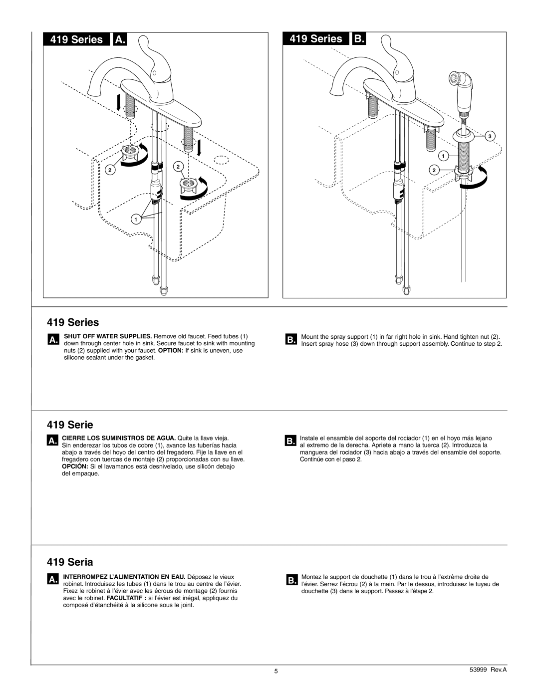 Delta 417-DST, 419-DST, 319-DST, 119-DST, 117-DST manual Series 