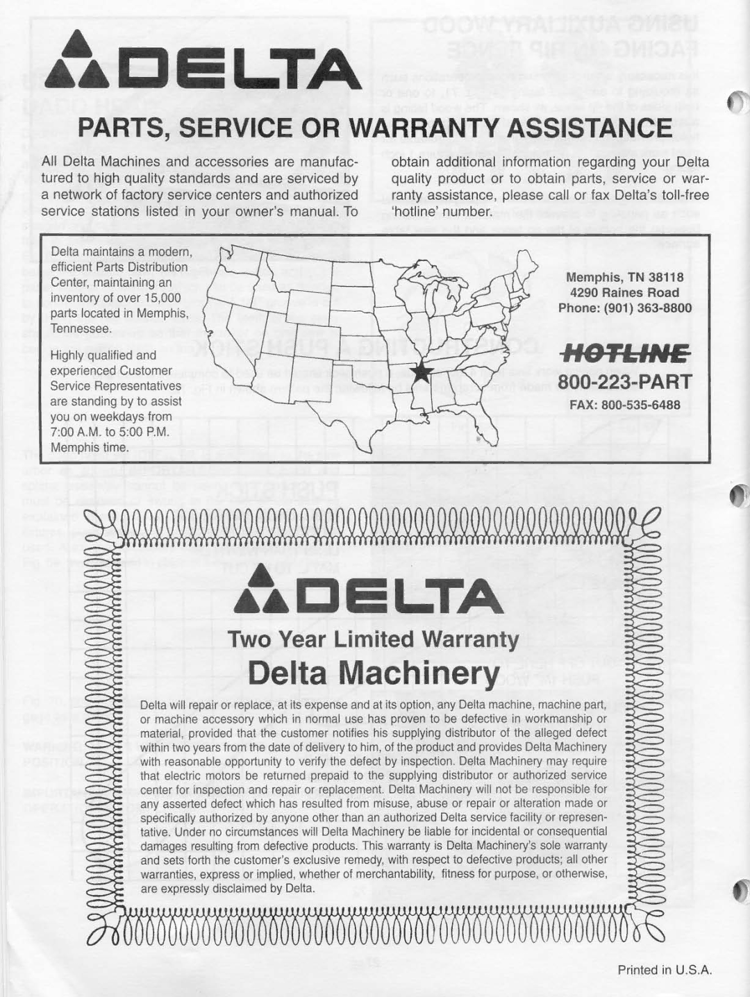 Delta 422-04-651-0039 manual 