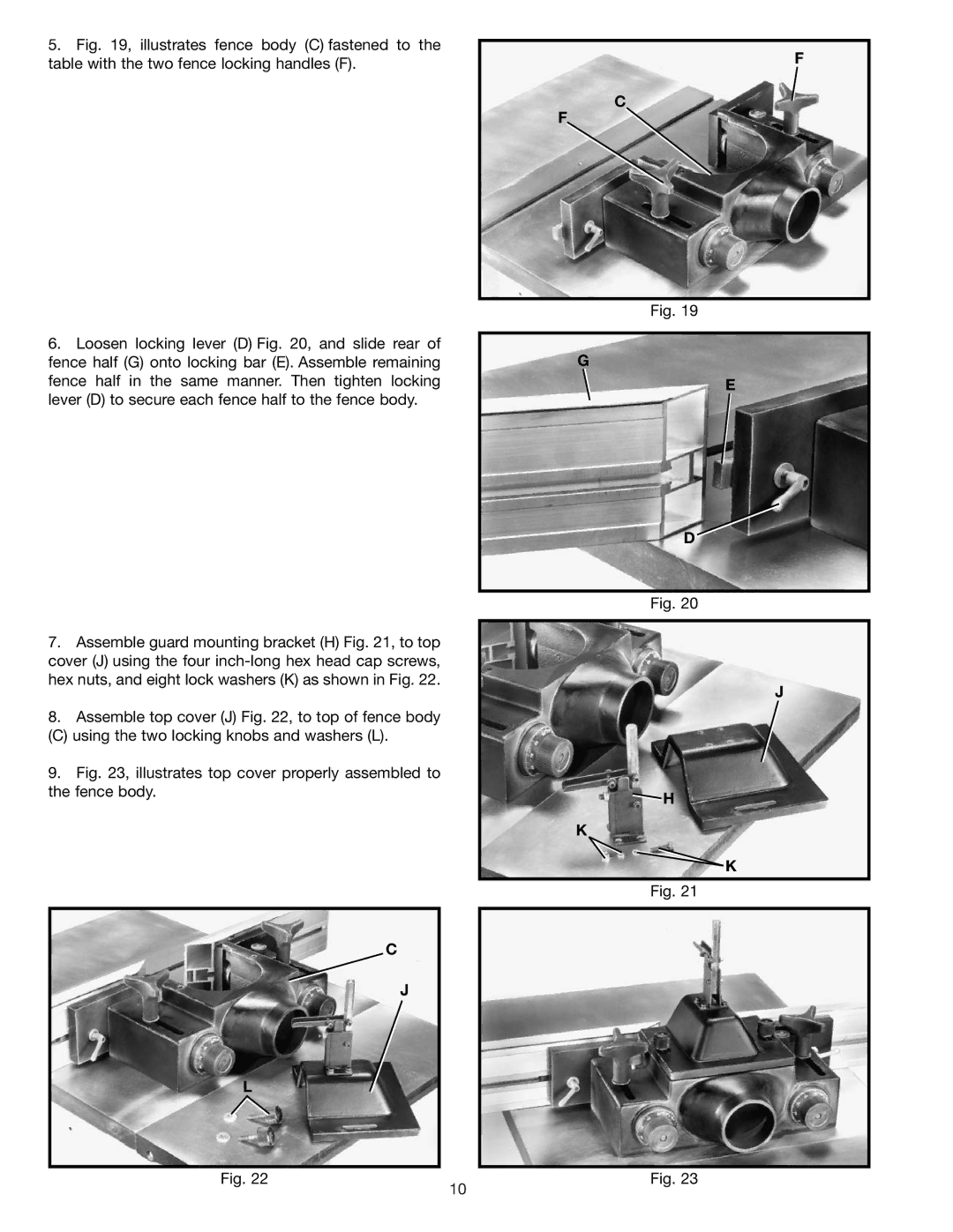 Delta 43-424 instruction manual Illustrates top cover properly assembled to the fence body 