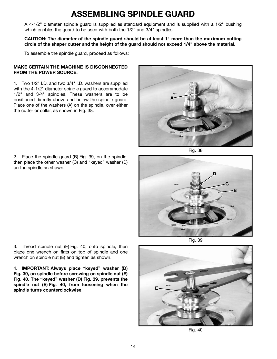 Delta 43-424 instruction manual Assembling Spindle Guard 