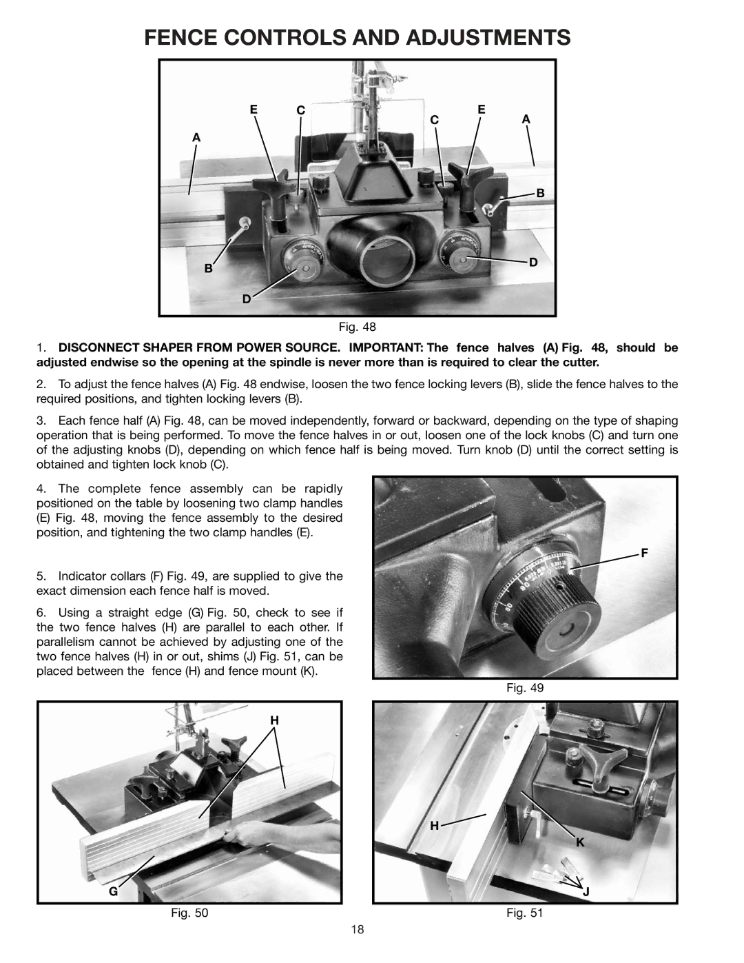 Delta 43-424 instruction manual Fence Controls and Adjustments 