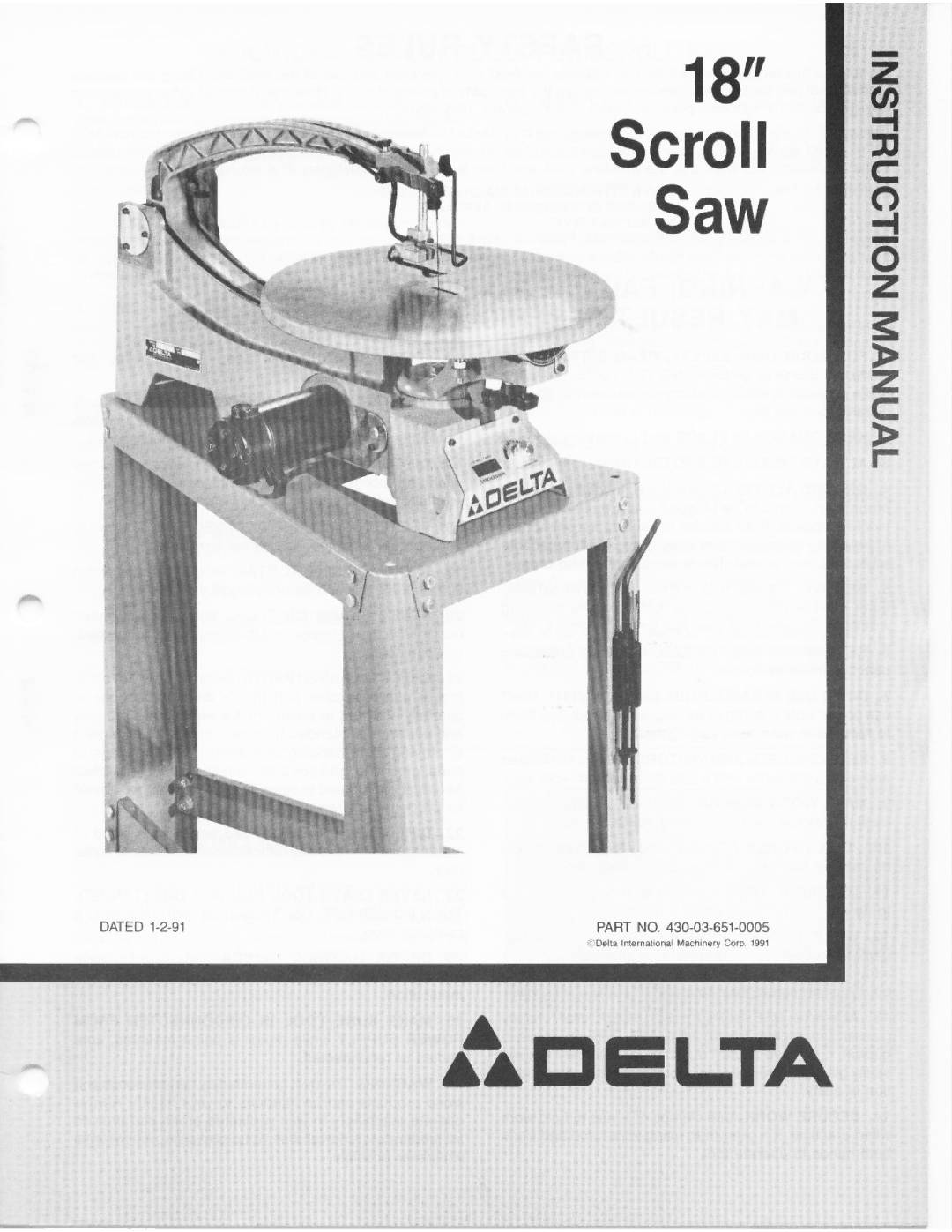 Delta 430-03-651-0005 manual 