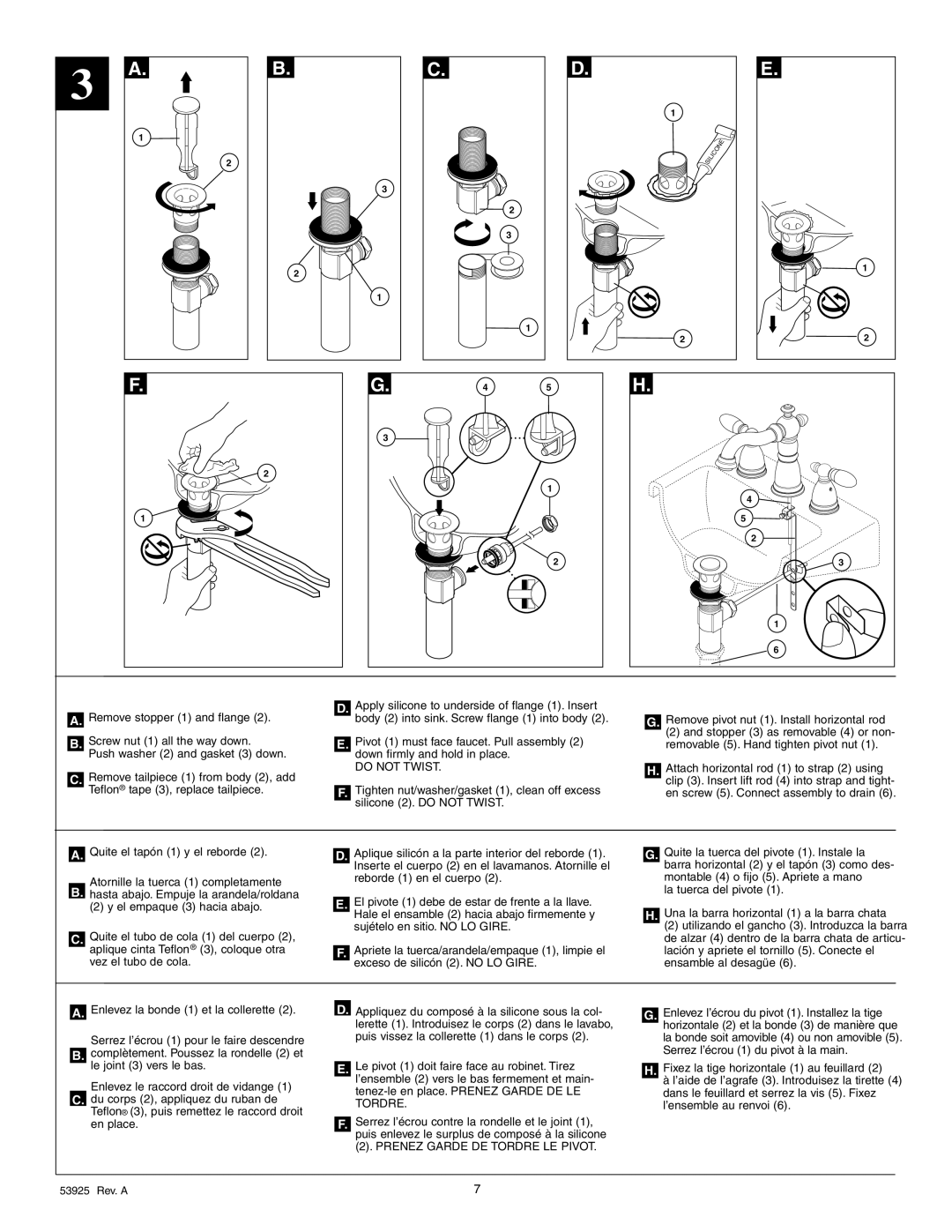 Delta 4555 Series manual Do not Twist 