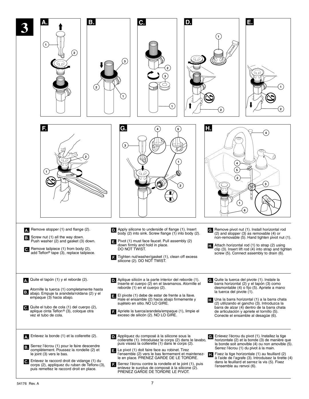 Delta 4575 Series manual Do not Twist 