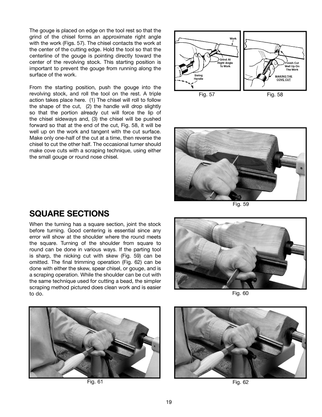 Delta 46-765X, 46-745, 46-746 instruction manual Square Sections 