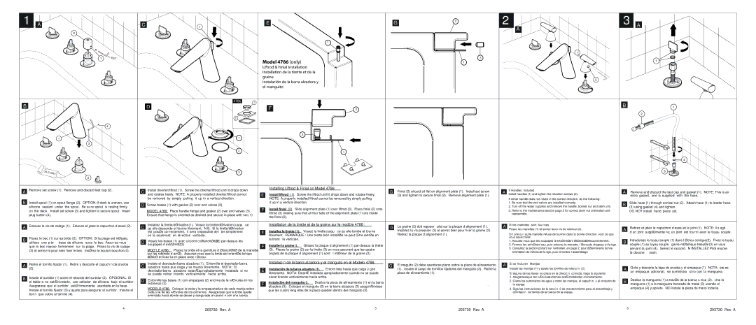 Delta 4786 Series Extra gasket, one is supplied with the hose, It up in a vertical direction, La tirant à la verticale 