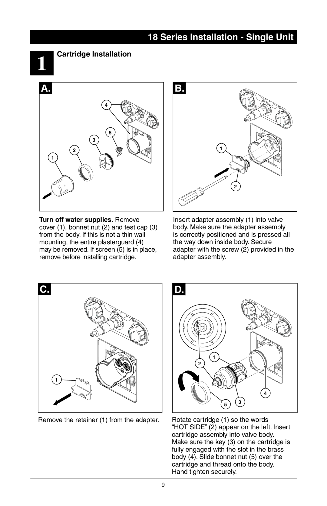 Delta T18455 Series, 48313, T18255 Series, T18240 Series manual Series Installation Single Unit 