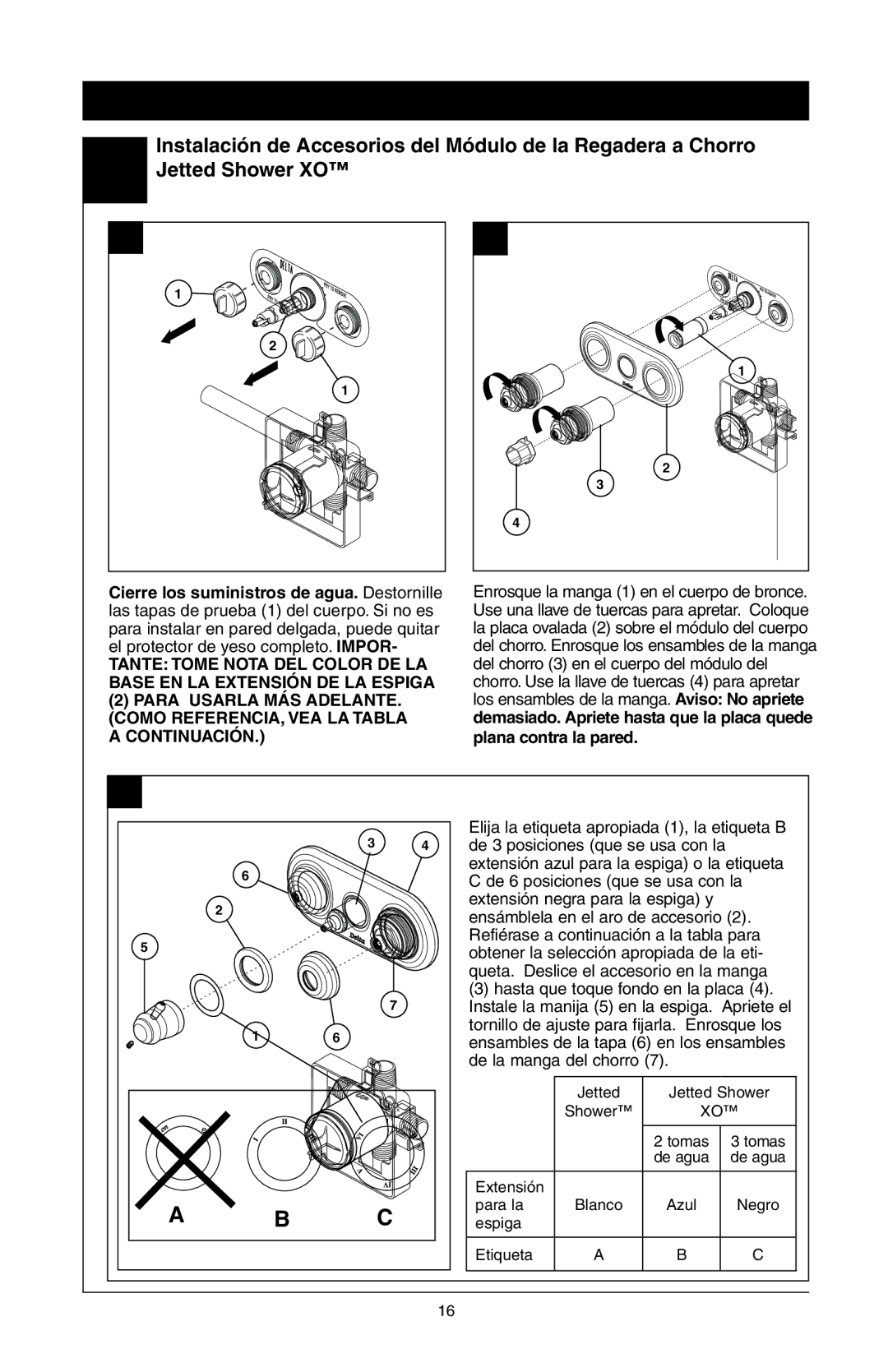 Delta 48313, T18255 Series, T18240 Series, T18455 Series manual Plana contra la pared 