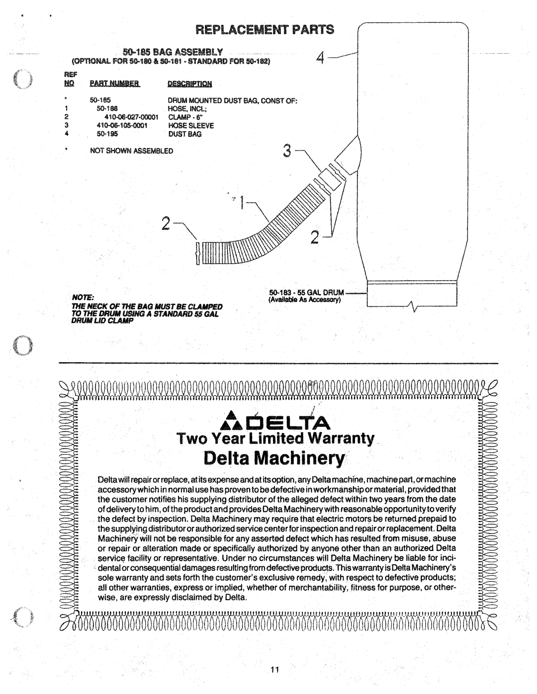 Delta 50-182, 50-180, 50-181, 410-06-651-0001 manual 