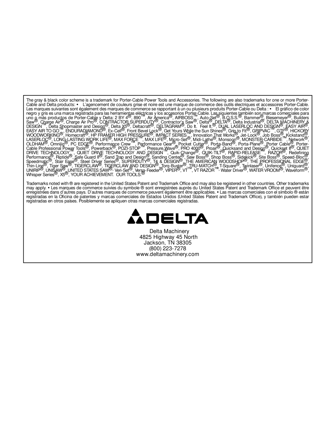 Delta 50-762, 50-763 instruction manual Delta Machinery Highway 45 North Jackson, TN 800 