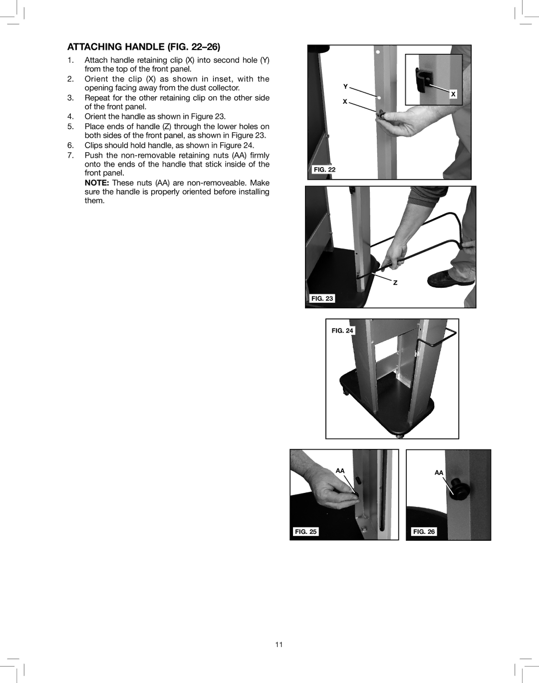 Delta 50-786 instruction manual Attaching Handle fIG 