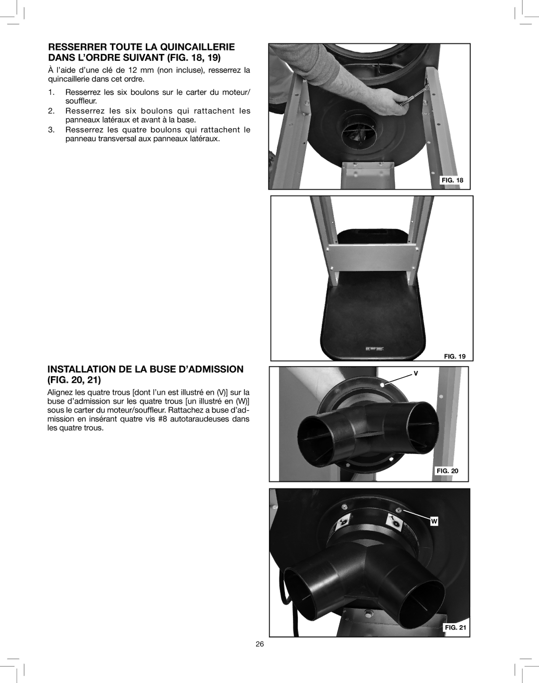 Delta 50-786 instruction manual Resserrer TOUTe La quincaillerie Dans l’ordre suivant, Installation de la Buse D’ADMISSION 