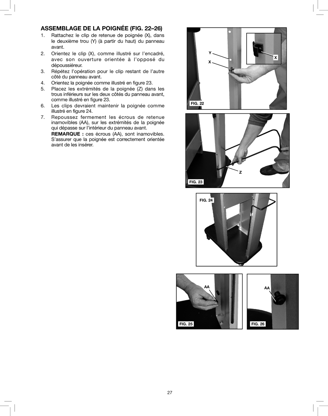 Delta 50-786 instruction manual Assemblage de la poignée fig 