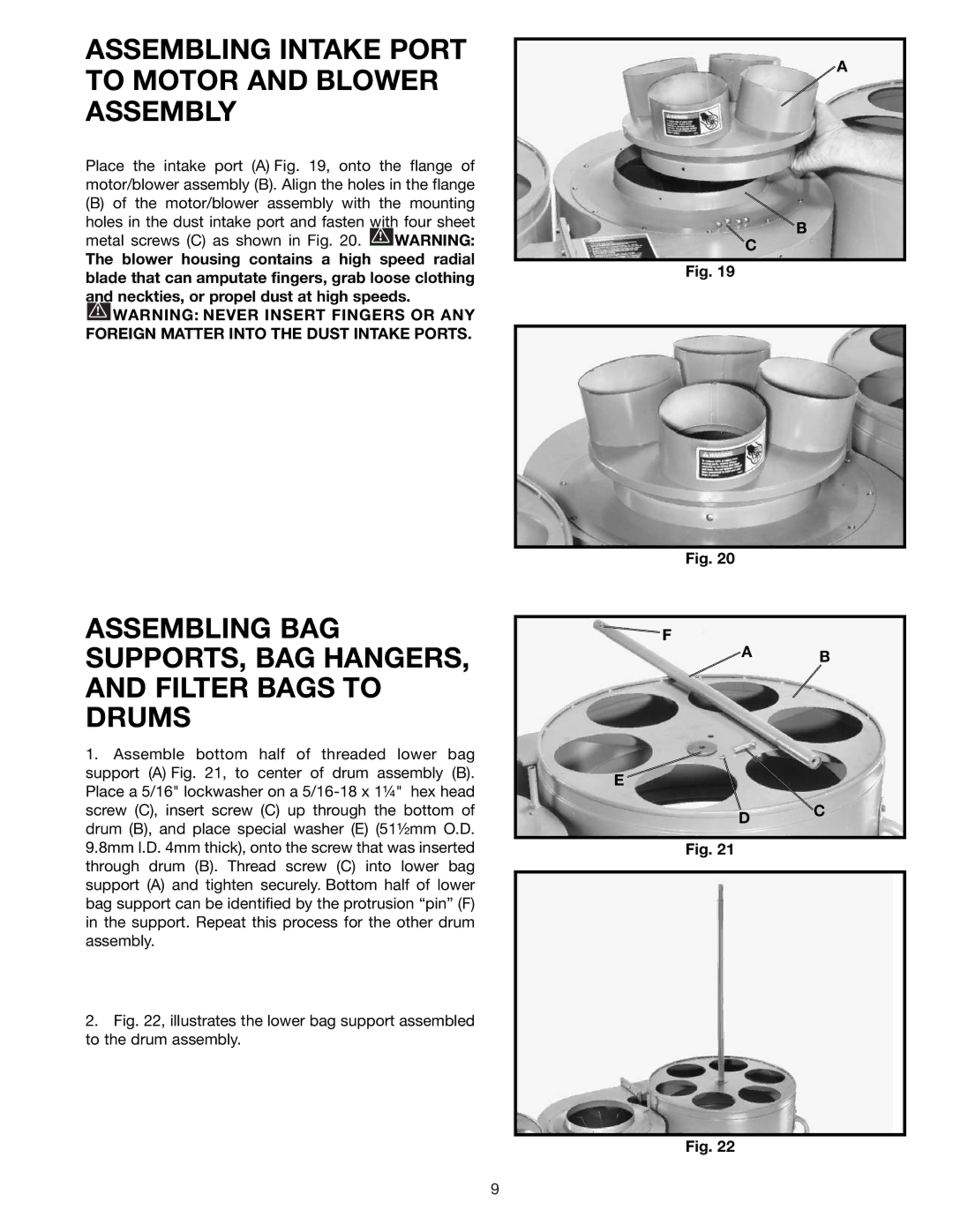 Delta 50-866, 50-861 instruction manual Assembling Intake Port to Motor and Blower Assembly 