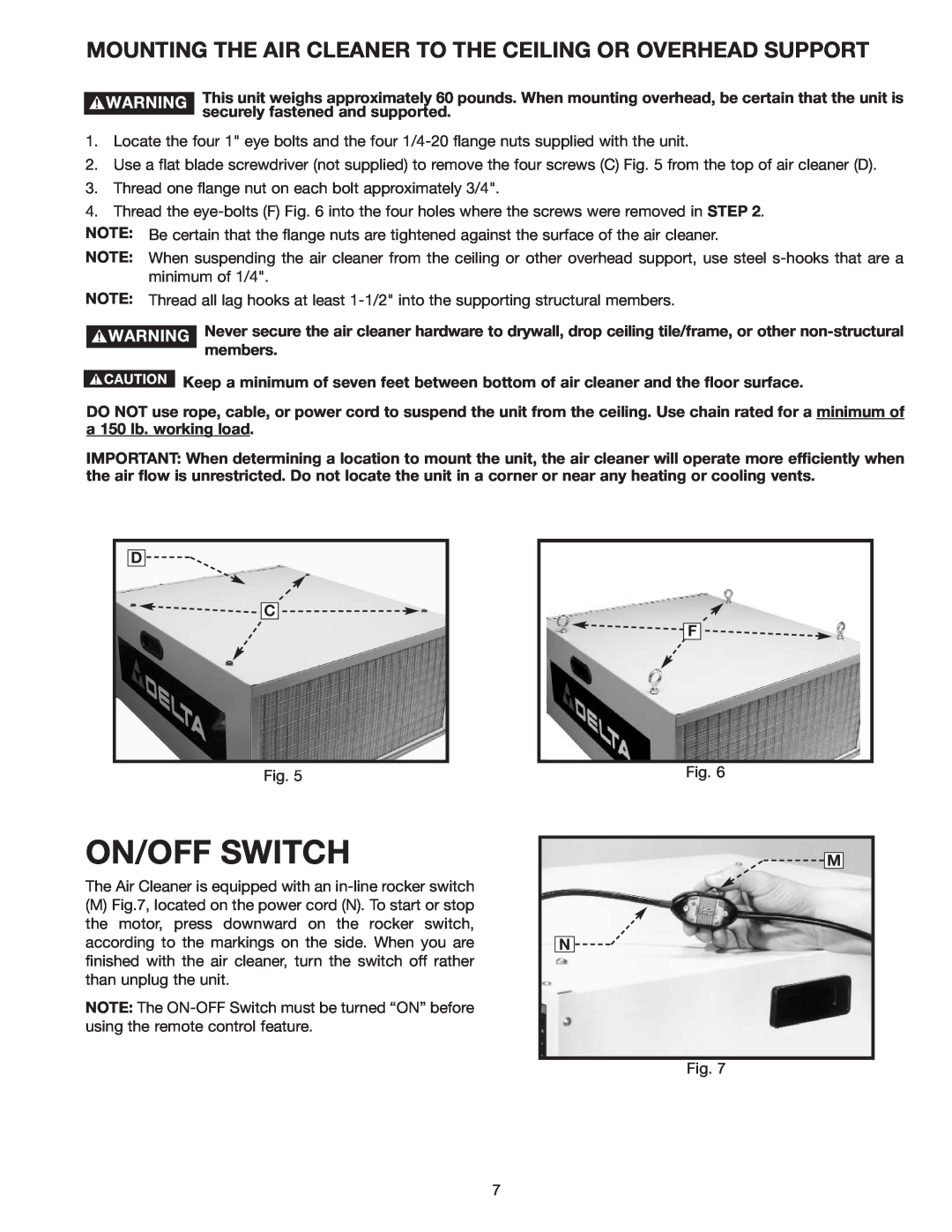 Delta 50-875 instruction manual On/Off Switch 