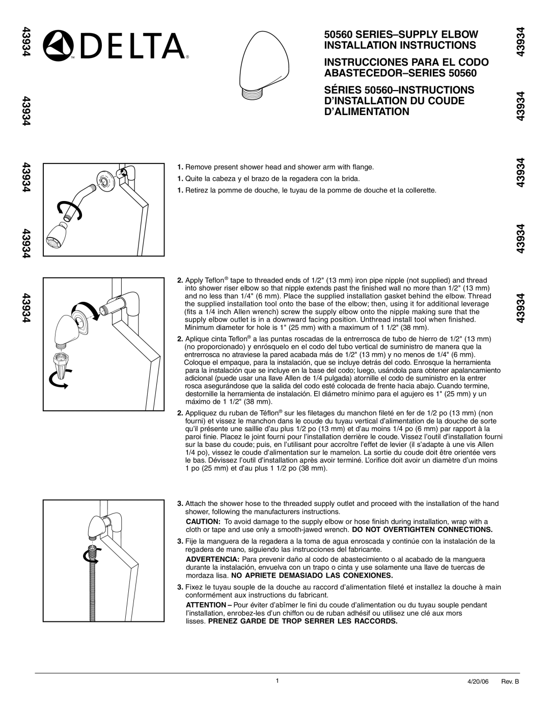 Delta 50560 Series installation instructions 43934 