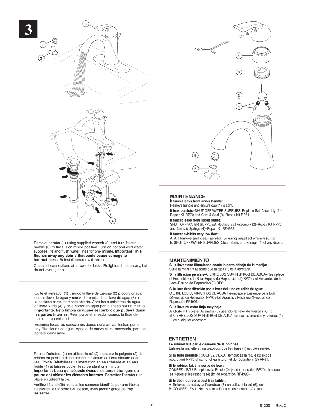 Delta 51329, 538 Series manual Maintenance 