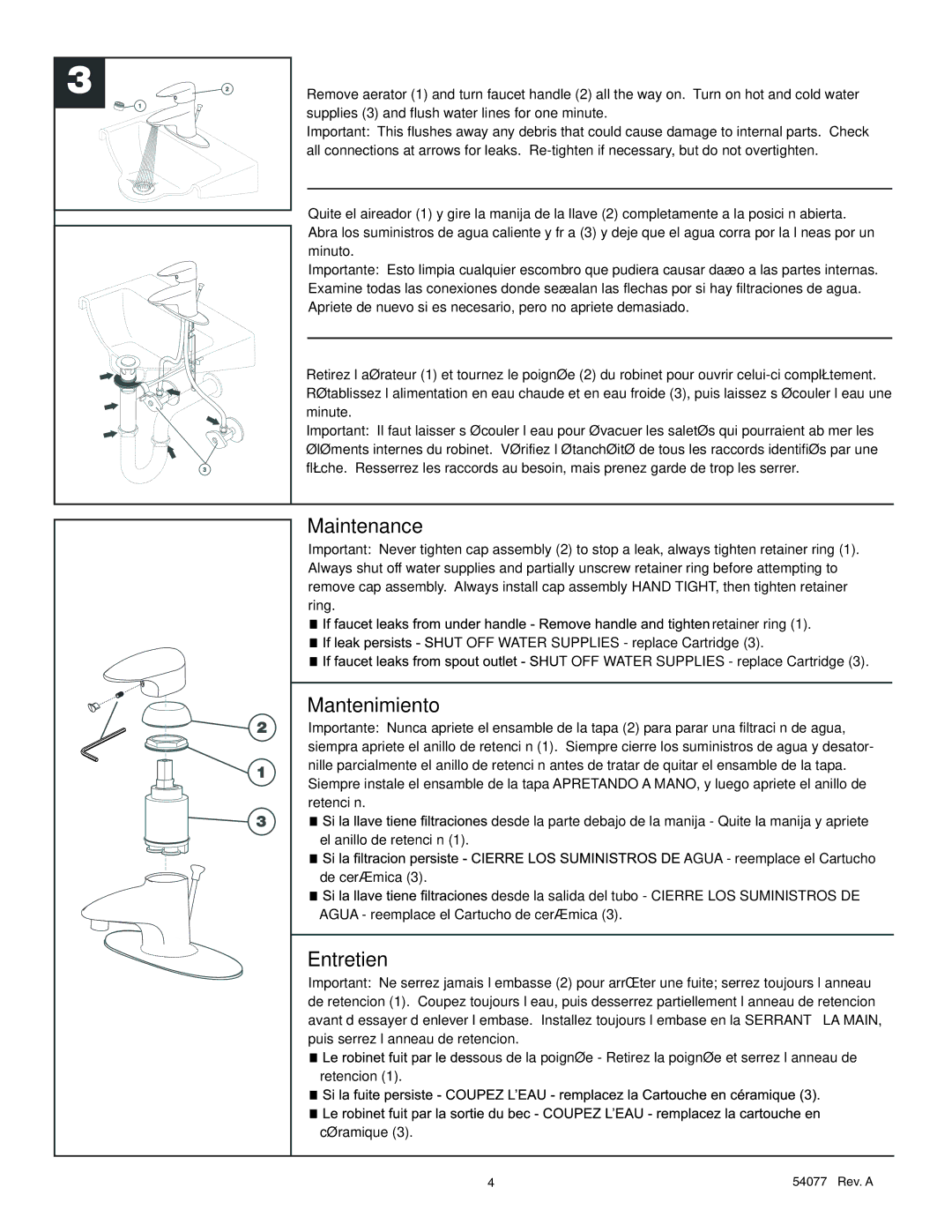 Delta 532-WF Series, 585 Series, 582-WF Series, 585-V Series manual Maintenance 