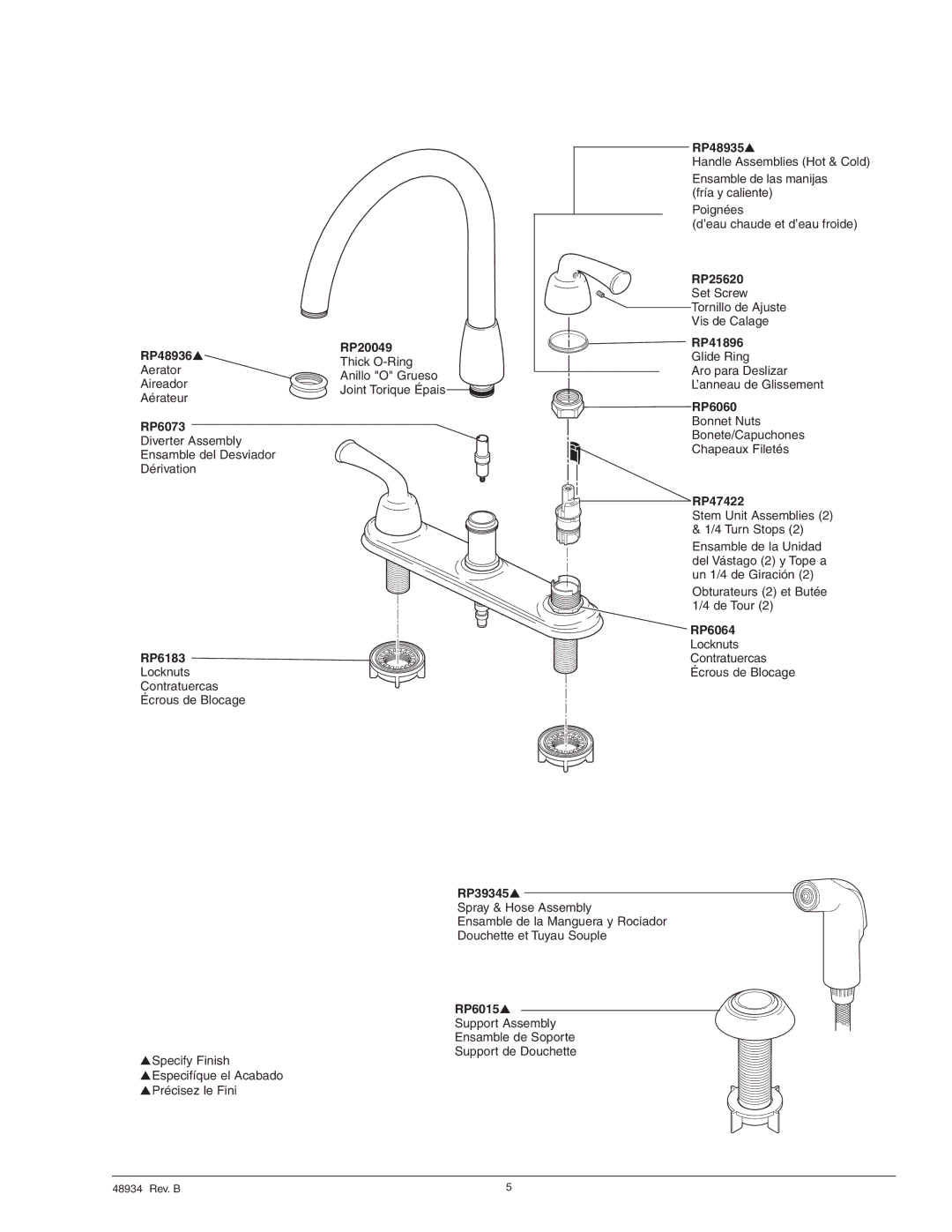 Delta 548934, RP25620, RP6060, RP6064, RP6183, RP6015, RP48935, RP47422, RP39345 manual RP48936 RP20049 