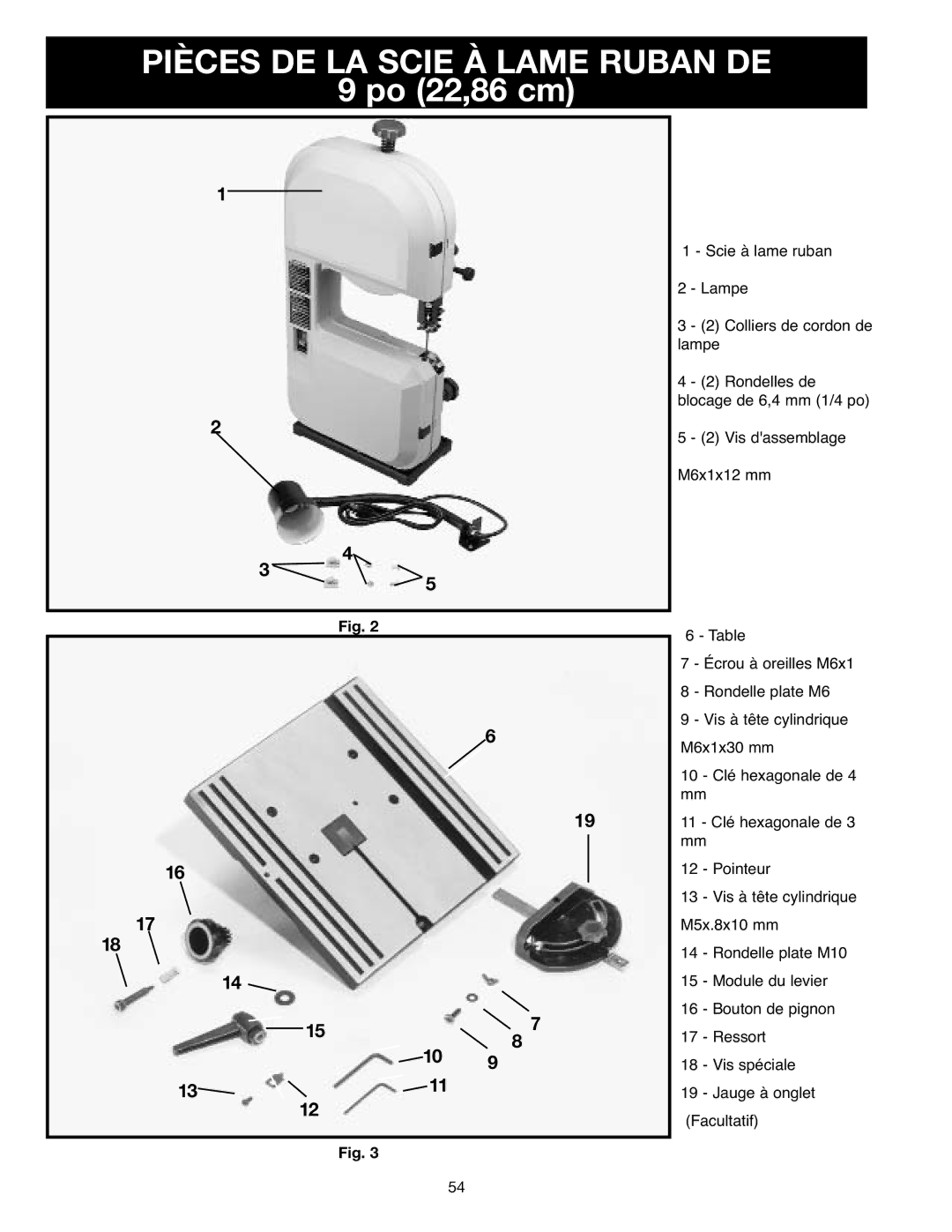 Delta 638518-00, SM400 instruction manual Pièces DE LA Scie À Lame Ruban DE, Po 22,86 cm 